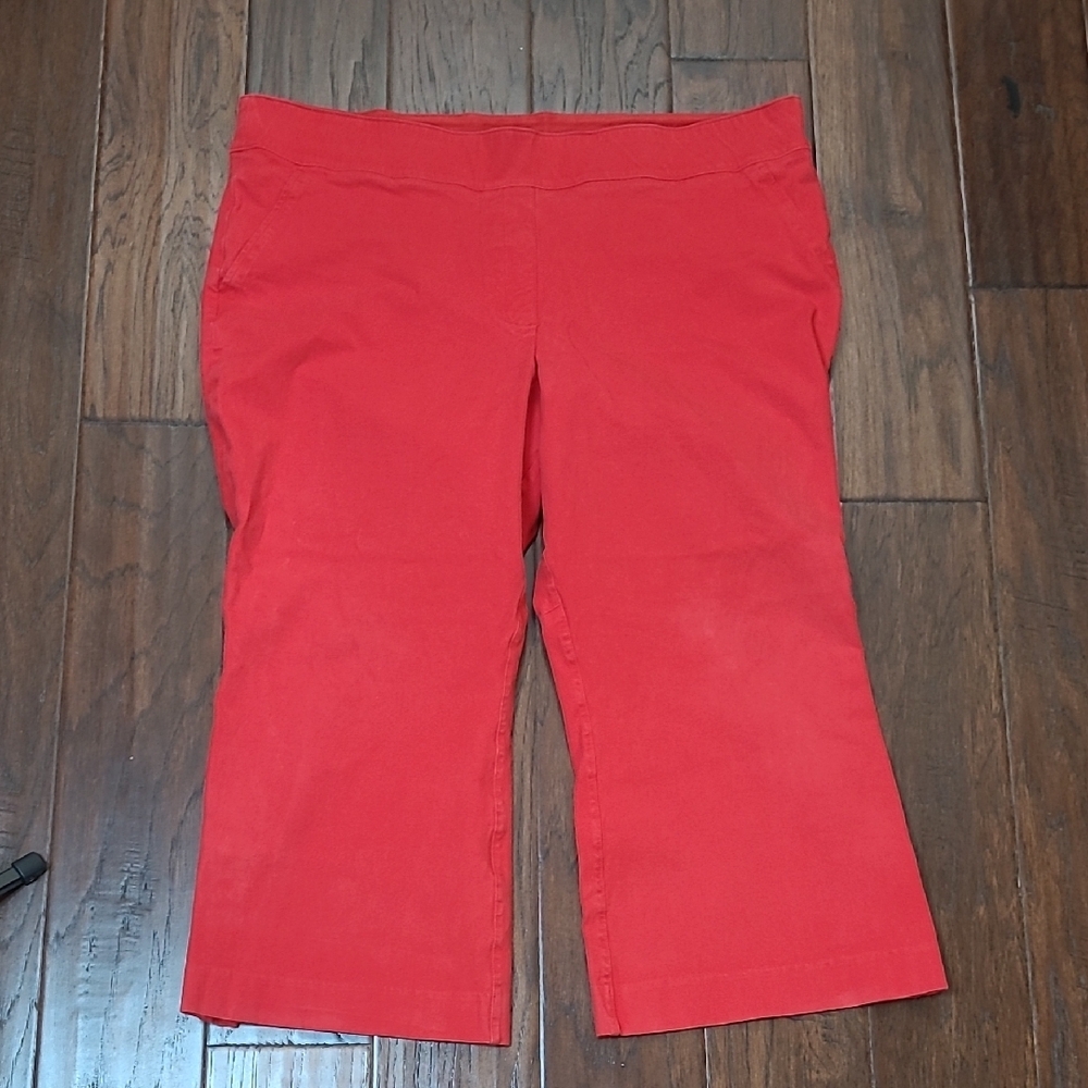 SPANX Red Pullon Cropped Pants size 1X PETITE